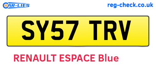 SY57TRV are the vehicle registration plates.