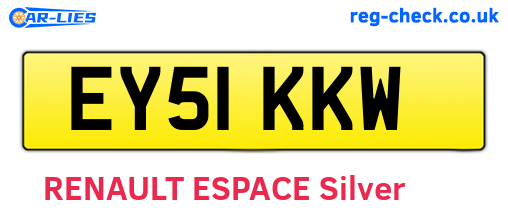 EY51KKW are the vehicle registration plates.