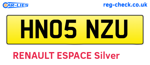 HN05NZU are the vehicle registration plates.