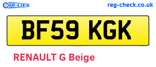 BF59KGK are the vehicle registration plates.