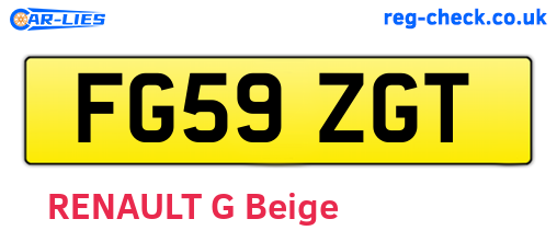 FG59ZGT are the vehicle registration plates.
