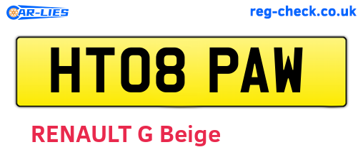 HT08PAW are the vehicle registration plates.