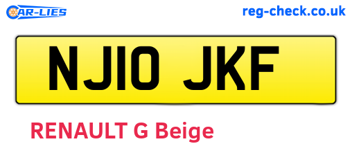 NJ10JKF are the vehicle registration plates.