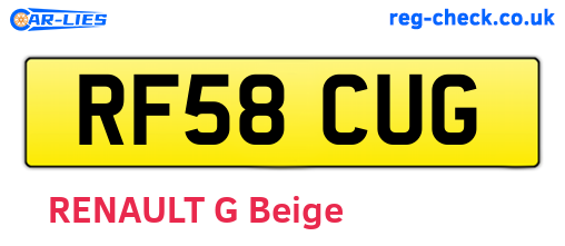 RF58CUG are the vehicle registration plates.