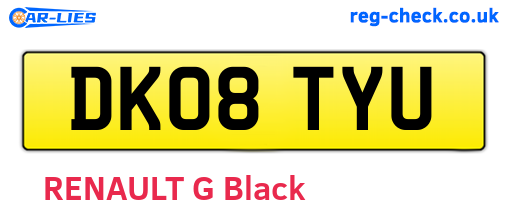 DK08TYU are the vehicle registration plates.
