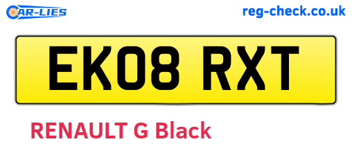 EK08RXT are the vehicle registration plates.