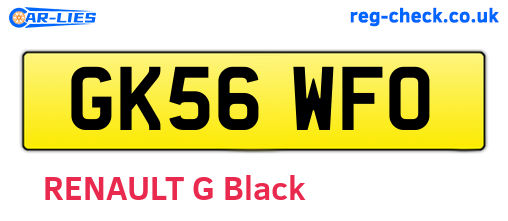 GK56WFO are the vehicle registration plates.