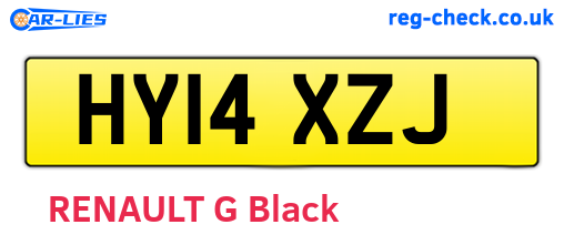 HY14XZJ are the vehicle registration plates.