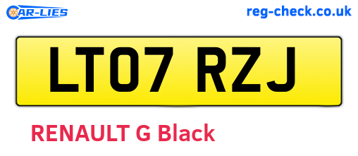 LT07RZJ are the vehicle registration plates.