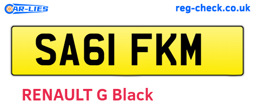 SA61FKM are the vehicle registration plates.