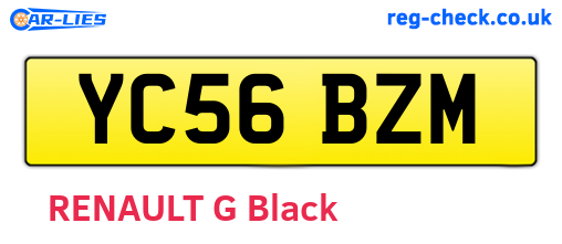 YC56BZM are the vehicle registration plates.