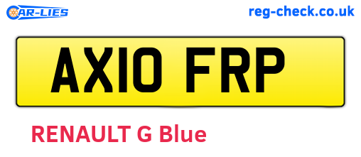 AX10FRP are the vehicle registration plates.