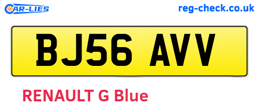 BJ56AVV are the vehicle registration plates.