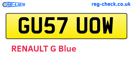 GU57UOW are the vehicle registration plates.
