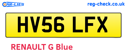HV56LFX are the vehicle registration plates.