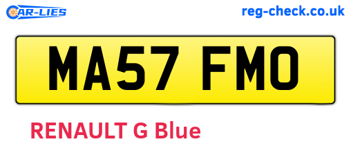 MA57FMO are the vehicle registration plates.