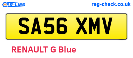 SA56XMV are the vehicle registration plates.