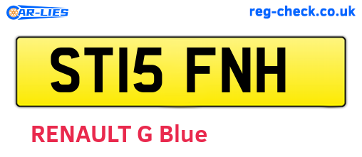 ST15FNH are the vehicle registration plates.
