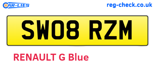 SW08RZM are the vehicle registration plates.