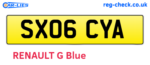 SX06CYA are the vehicle registration plates.