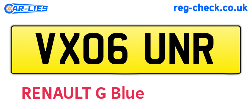 VX06UNR are the vehicle registration plates.