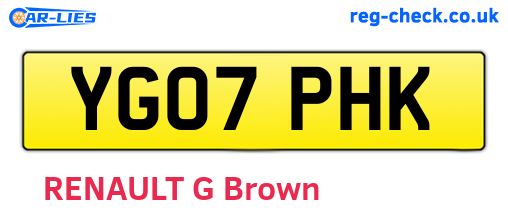 YG07PHK are the vehicle registration plates.