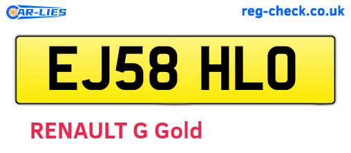 EJ58HLO are the vehicle registration plates.