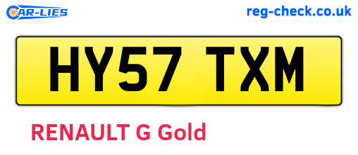 HY57TXM are the vehicle registration plates.