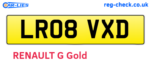 LR08VXD are the vehicle registration plates.
