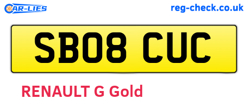 SB08CUC are the vehicle registration plates.