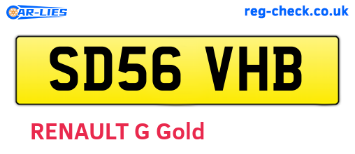 SD56VHB are the vehicle registration plates.
