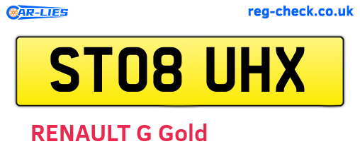 ST08UHX are the vehicle registration plates.