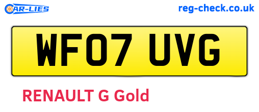 WF07UVG are the vehicle registration plates.