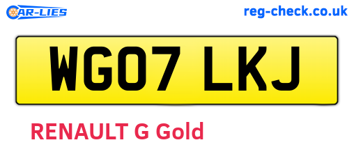 WG07LKJ are the vehicle registration plates.