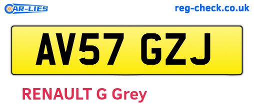 AV57GZJ are the vehicle registration plates.