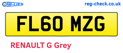 FL60MZG are the vehicle registration plates.