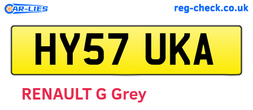 HY57UKA are the vehicle registration plates.
