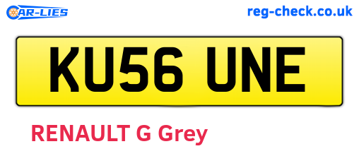 KU56UNE are the vehicle registration plates.