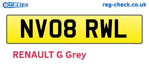 NV08RWL are the vehicle registration plates.