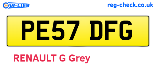 PE57DFG are the vehicle registration plates.