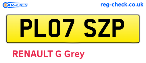 PL07SZP are the vehicle registration plates.