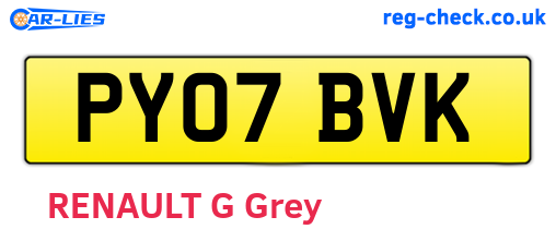 PY07BVK are the vehicle registration plates.