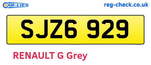SJZ6929 are the vehicle registration plates.