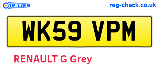 WK59VPM are the vehicle registration plates.