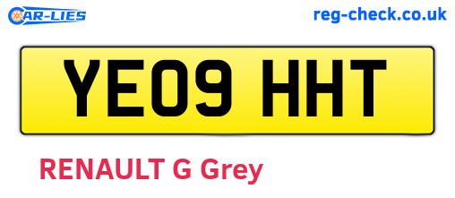 YE09HHT are the vehicle registration plates.