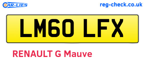 LM60LFX are the vehicle registration plates.