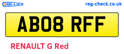 AB08RFF are the vehicle registration plates.
