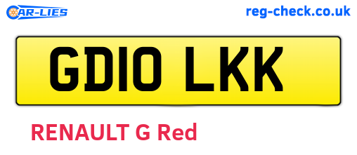 GD10LKK are the vehicle registration plates.