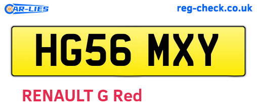 HG56MXY are the vehicle registration plates.