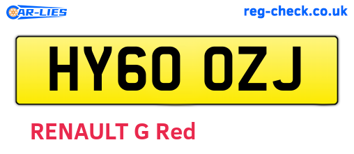 HY60OZJ are the vehicle registration plates.
